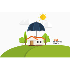 矢量草地上的房子