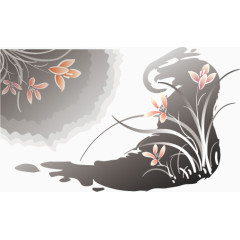 清新手绘花草背景矢量图案