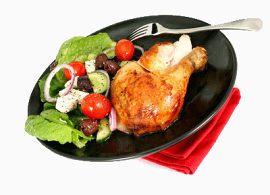 一只做好的鸡腿