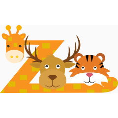 非洲动物图标矢量图