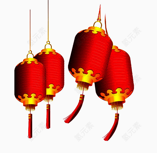 传统文化元素灯笼素材节日图片