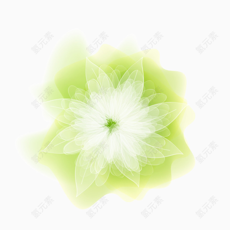 绿色绚丽特效花瓣