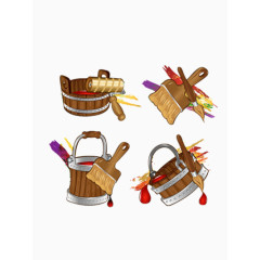 木桶色彩矢量图