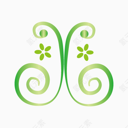 可爱绿色线条图案
