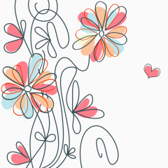 卡通鲜花背景装饰矢量图