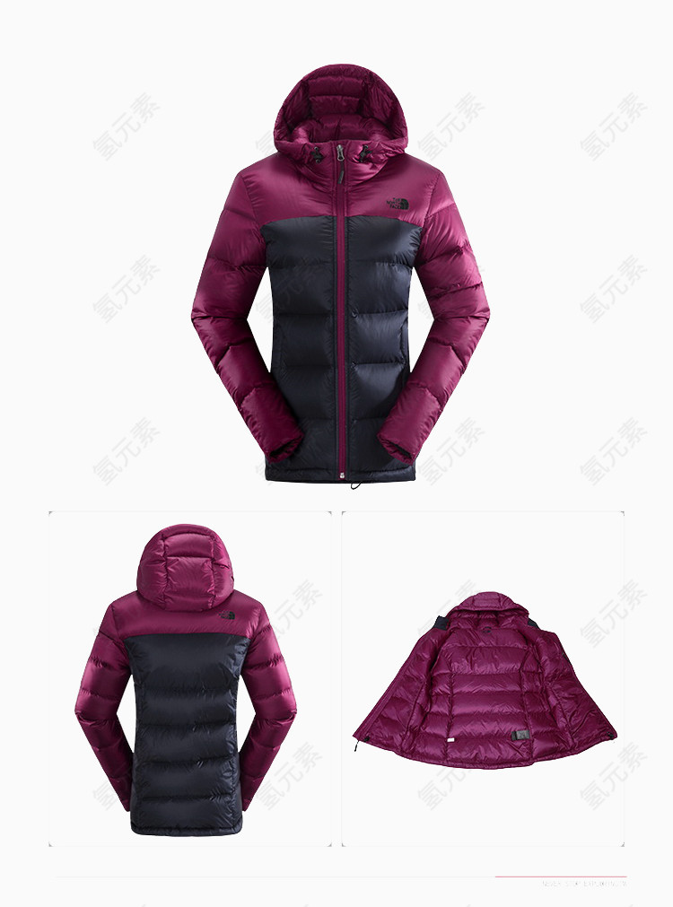 THE NORTH FACE 北面15秋冬新品 女款800蓬保暖鹅绒填充羽绒服保暖外套 蓝紫