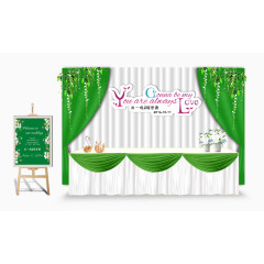 清新森系婚礼签到台