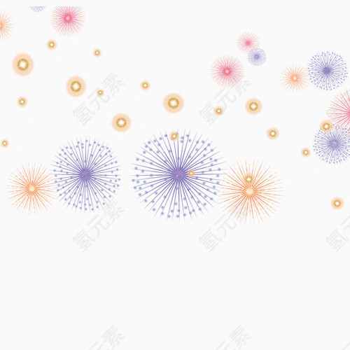 蓝色礼花素材