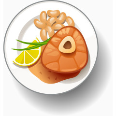 精美食物俯视图矢量图