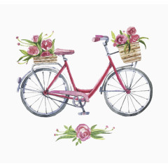 手绘单车矢量素材