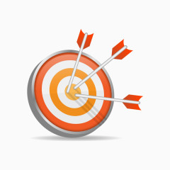 射中的橙色箭靶矢量素材