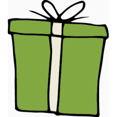 矢量冬季卡通绿礼盒