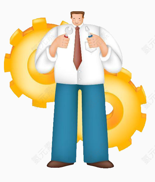 手拿工具的男性工作人员