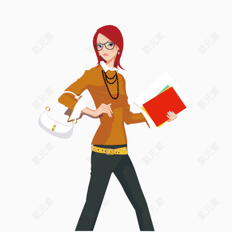 抱着文件的职业女性