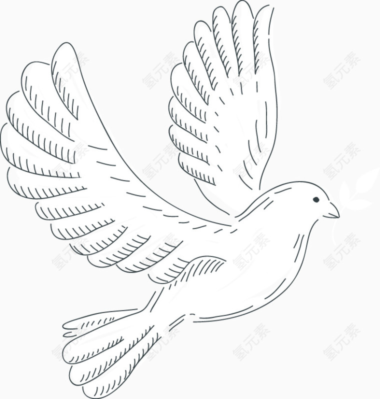 矢量飞翔的和平鸽