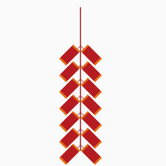 矢量红色鞭炮装饰