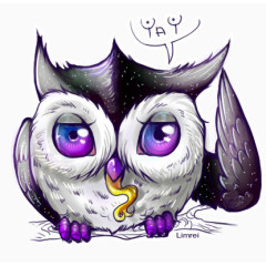 卡通紫色猫头鹰
