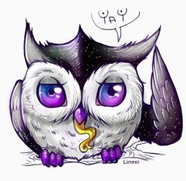 卡通紫色猫头鹰