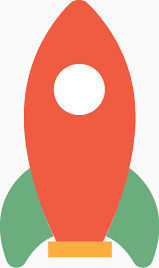 扁平化手绘小火箭