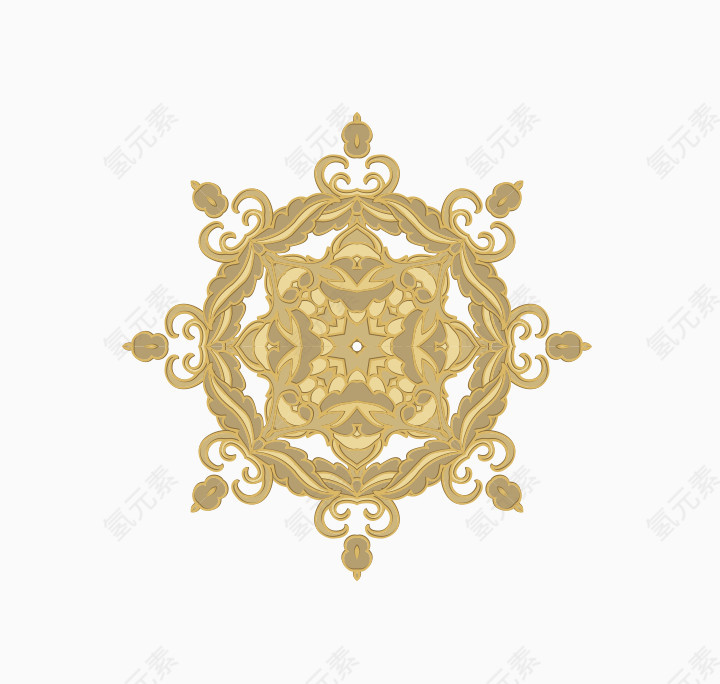 金色名族风花纹