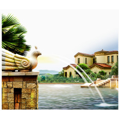 地产广告元素别墅公园