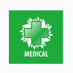 英文绿色医院矢量图EPS