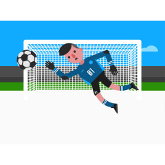 矢量图足球守门员