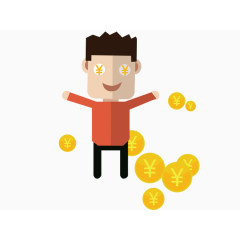 抛洒金币的男孩