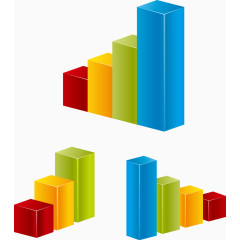 矢量PPT设计三维柱形图标