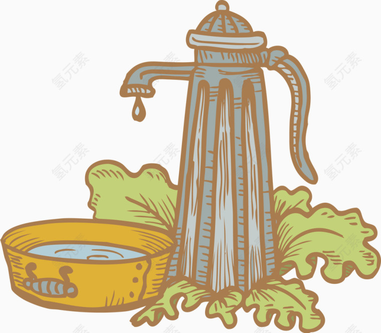 矢量手绘水壶