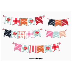 各式小清新点点团的小旗