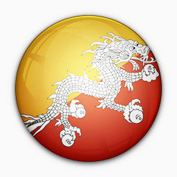 不丹国旗对世界标志图标