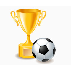 足球与奖杯矢量图