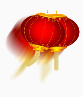 春节飘动大红灯笼