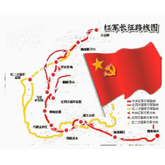 长征路线图和五星红旗