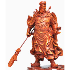 红木雕件武财神