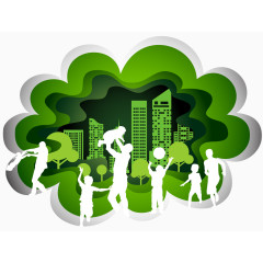 绿色元素的绿色城市