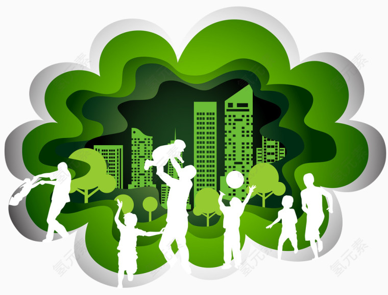 绿色元素的绿色城市