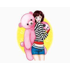 手绘时尚女性图案