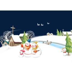 冬天雪人装饰图案