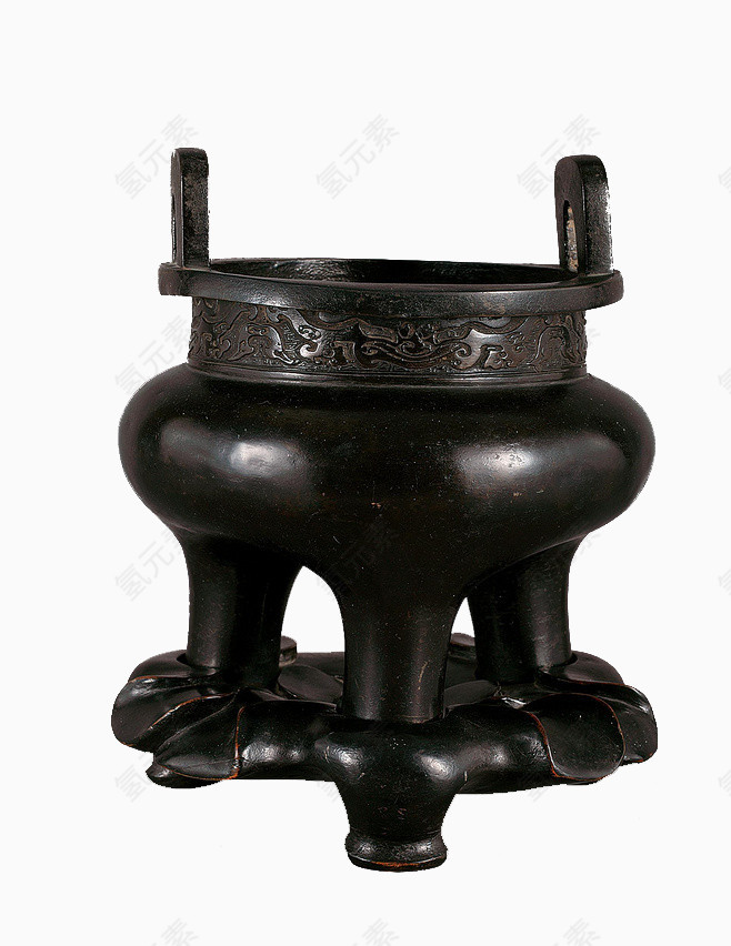 清朝铜三足鼎式炉