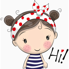 打招呼的矢量女孩