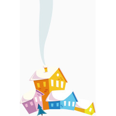 房子大雪雪天冬天素材