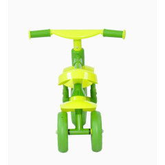 黄绿自行车学步车后视图