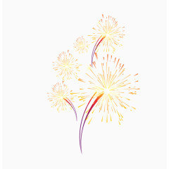 黄色节日烟花效果元素