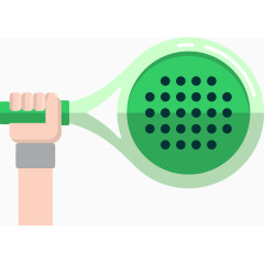 简约绿色网球拍矢量图