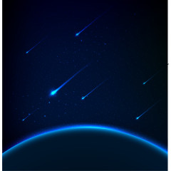 梦幻太空流星背景矢量素材