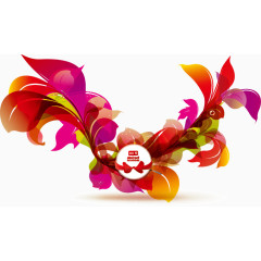 矢量绚丽翅膀标题栏