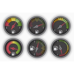 彩色简约汽车汽油仪表盘矢量图