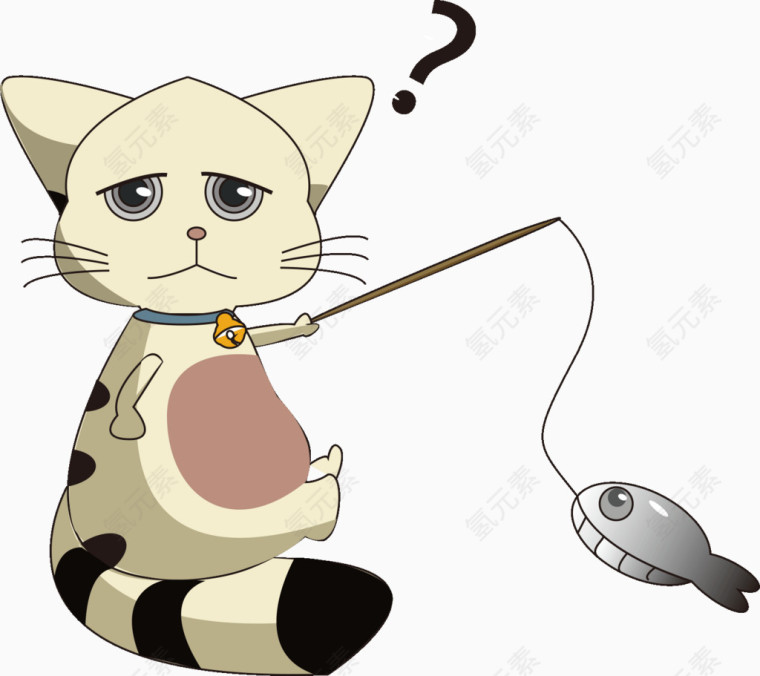 钓鱼行业小猫钓鱼海边钓鱼